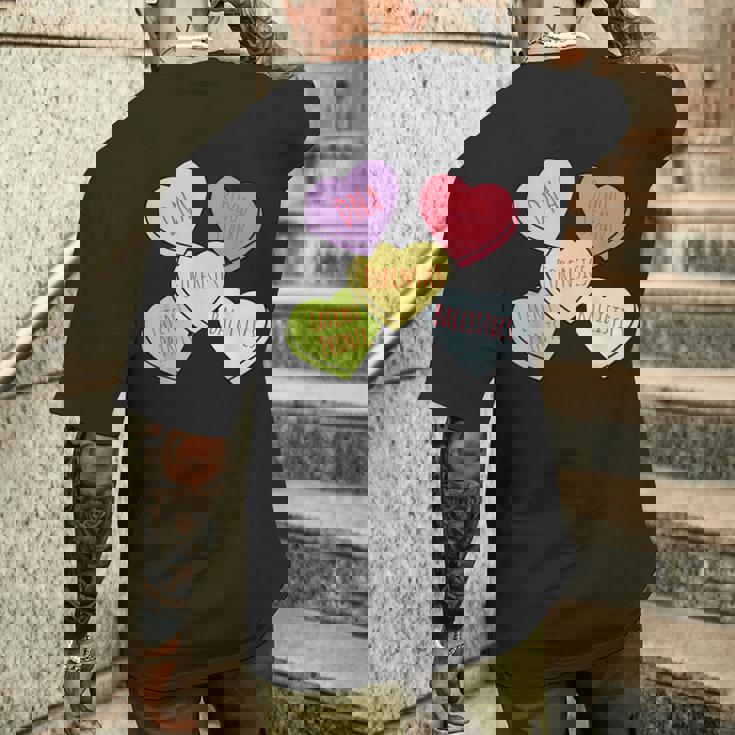 Heart Candy Forensics Science Valentines Scene Investigation Men's Back Print T-Shirt Gifts for Him