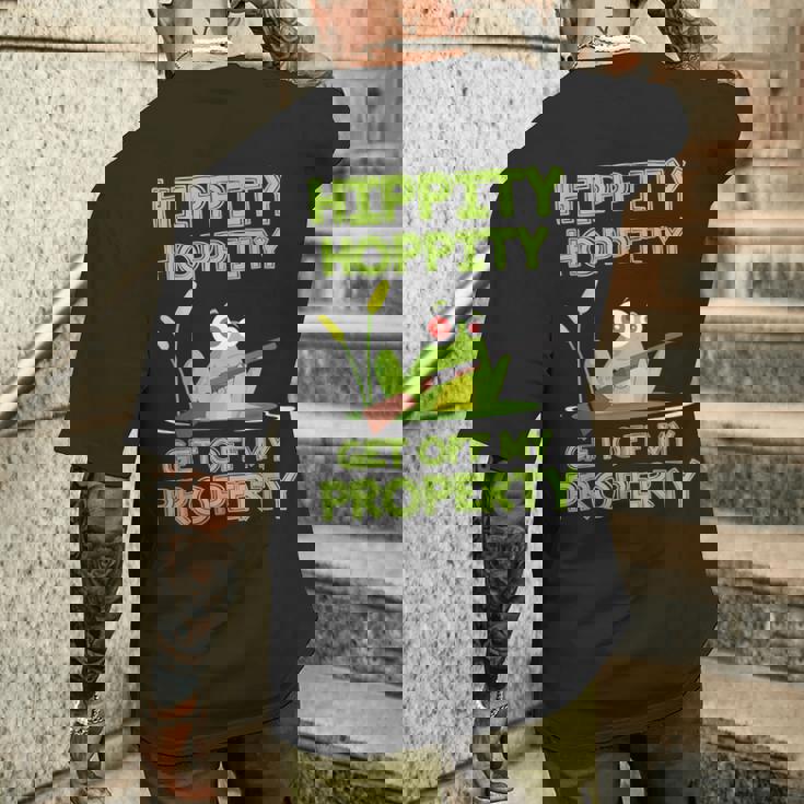 Hippity Hoppity Get Off My Property 面白いカエルミームギフト メンズTシャツ バックプリント 彼への贈り物