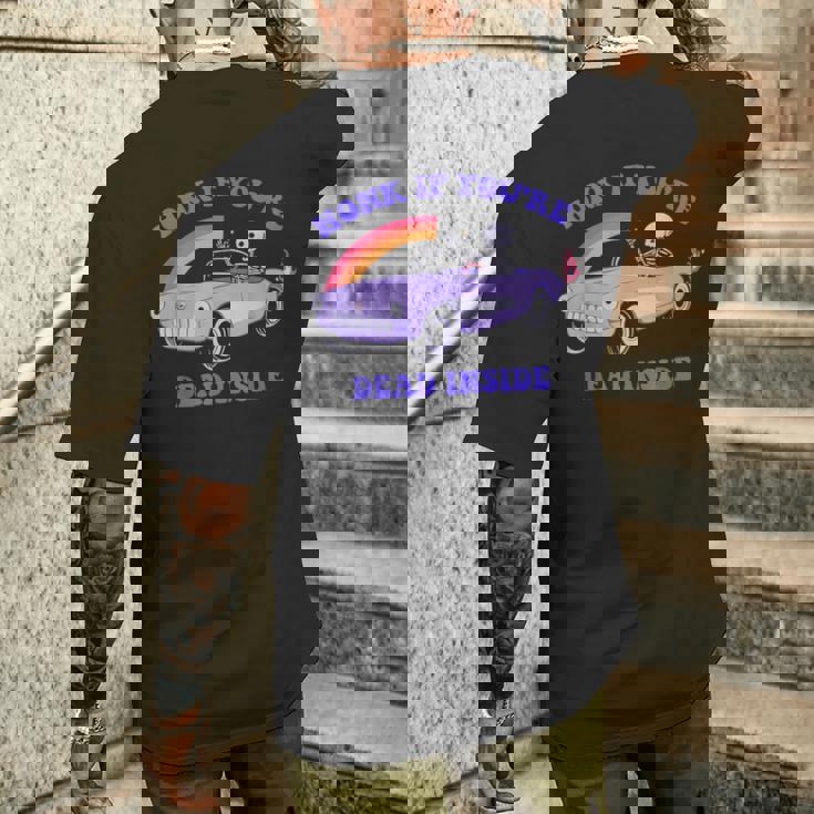 Honk If You're Dead Inside デザイン メンズTシャツ バックプリント 彼への贈り物