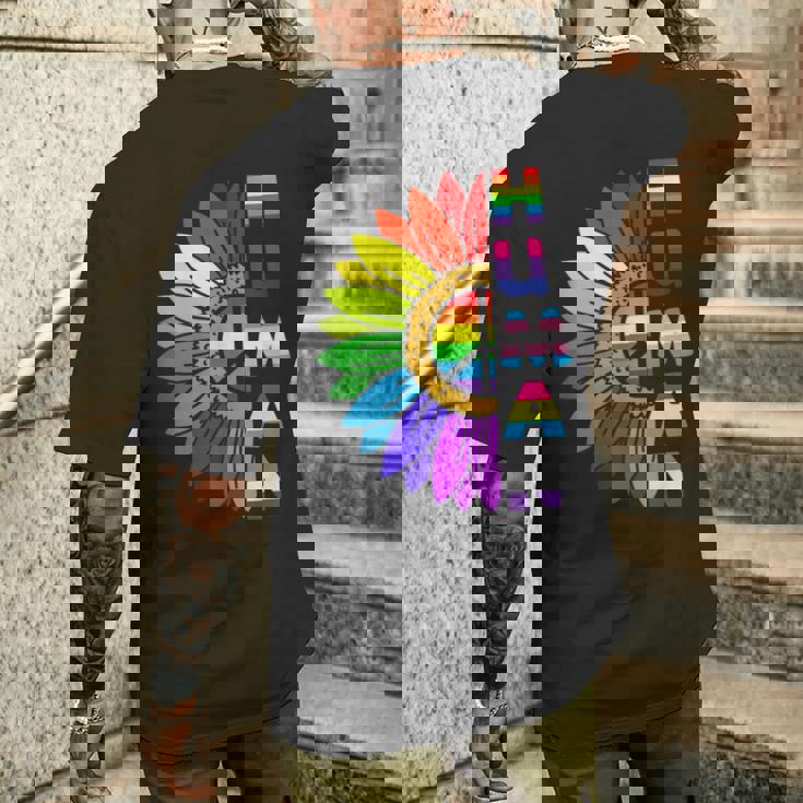 Human LGBTQ Gay Homosexual Queer Sunflower Bisexual Tank Top Men's Back Print T-Shirt Gifts for Him