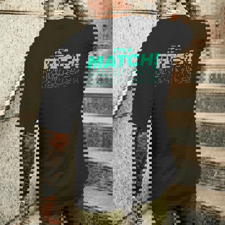 It's A Match Tinder デートフックアップ シングル用 面白い メンズTシャツ バックプリント 彼への贈り物