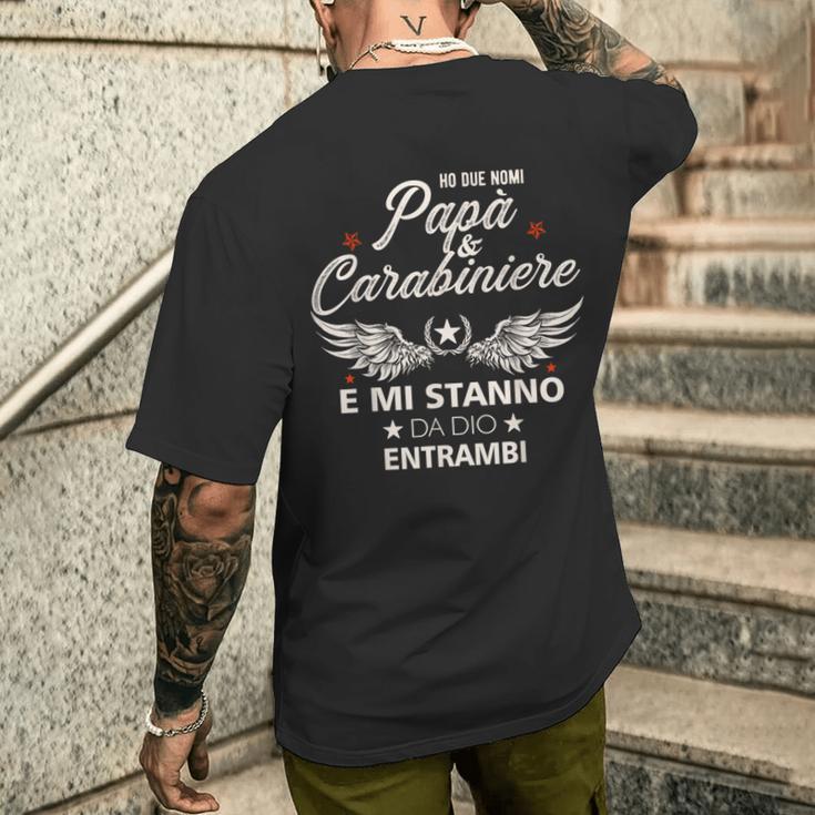 Italiano Papa Carabiniere Festa Del Papà Regalo Italiano T-shirt da uomo con stampa posteriore Regalos para él