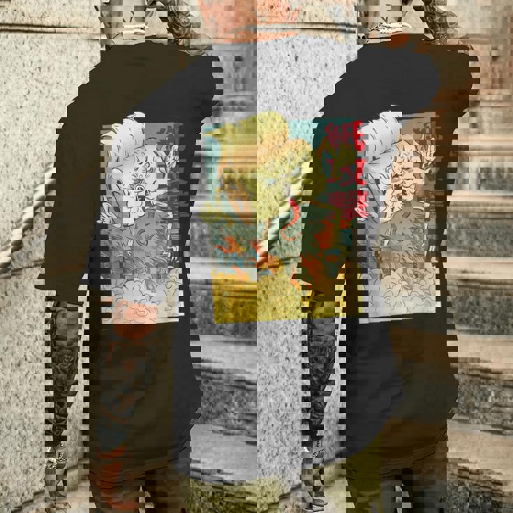 Japanese Anime Toilet Paper Monster Attackintage Poster メンズTシャツ バックプリント 彼への贈り物