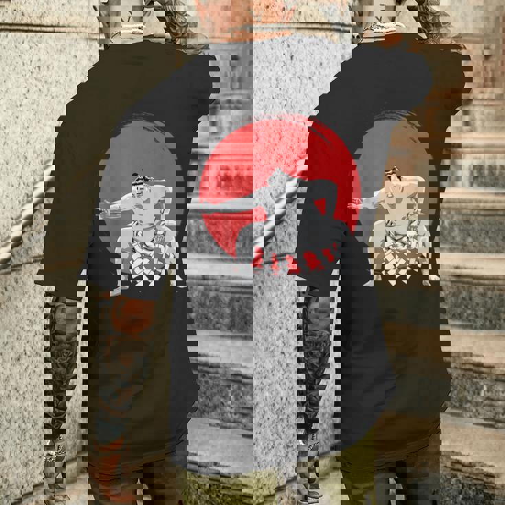 Japaneseumo Wrestler Japan Anime メンズTシャツ バックプリント 彼への贈り物