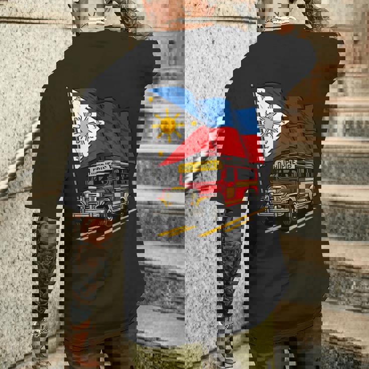 Jeepney フィリピン国旗 誇り高きフィリピンのお土産 メンズTシャツ バックプリント 彼への贈り物