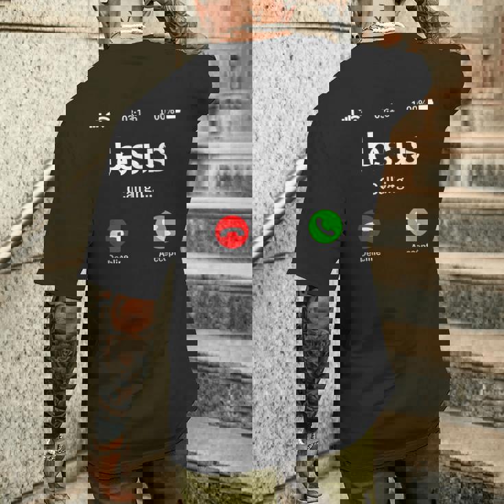 Jesus Is Calling 面白いイエスキリストギフト メンズTシャツ バックプリント 彼への贈り物