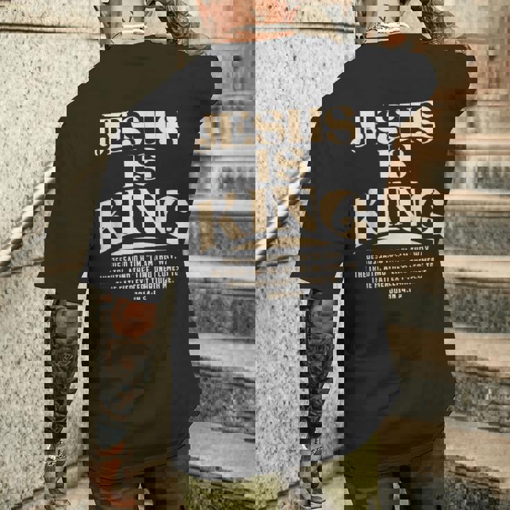 Jesus Is King Bibleerse John 14 メンズTシャツ バックプリント 彼への贈り物