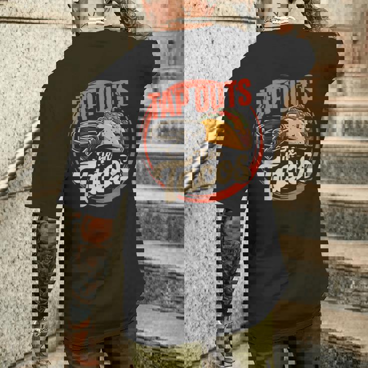 Jiu Jitsu Taco Retro Vintage Tap Outs Then Tacos Men's Back Print T-Shirt Gifts for Him