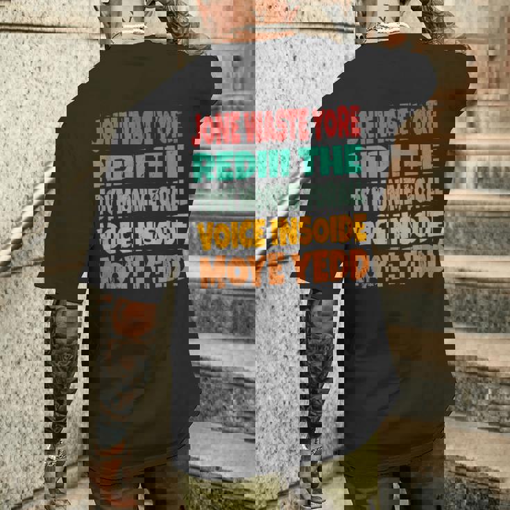 Jone Waste Yore Toye Monme Jones Waste Your Time メンズTシャツ バックプリント 彼への贈り物