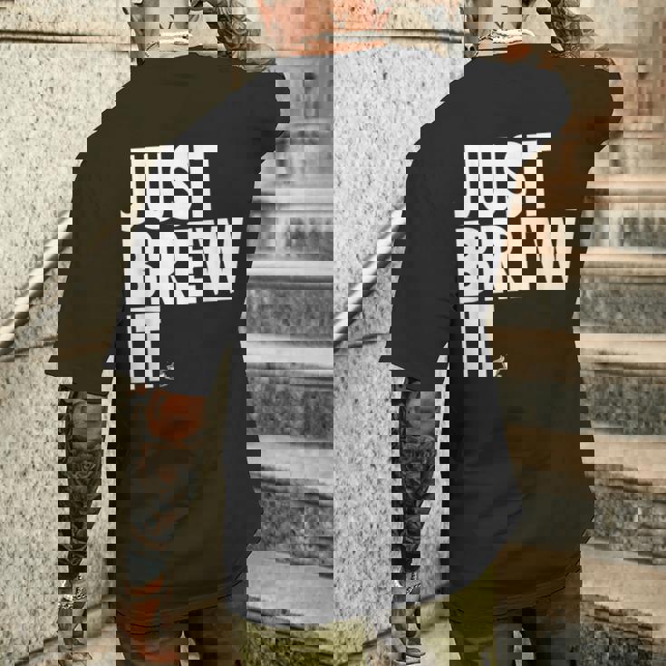 Just Brew It おもしろコーヒーシャツ メンズTシャツ バックプリント 彼への贈り物