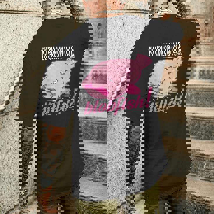 Keepmiling Like A Blobfish デザイン ブログフィッシュファン向け メンズTシャツ バックプリント 彼への贈り物