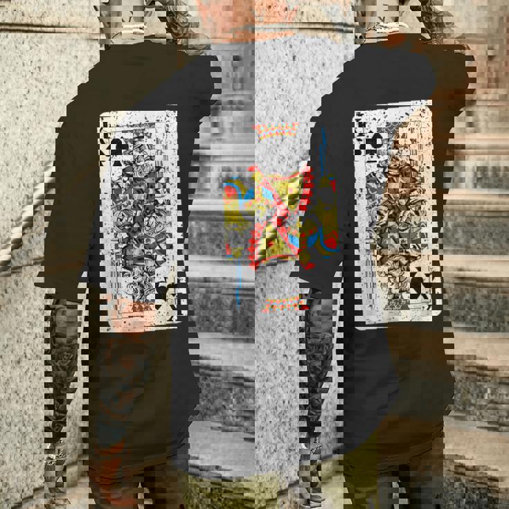 King Ofpades トランプデッキ ヴィンテージレトロスタイル メンズTシャツ バックプリント 彼への贈り物