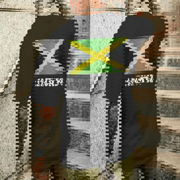 Kingston Jamaica Flag Jersey メンズTシャツ バックプリント 彼への贈り物