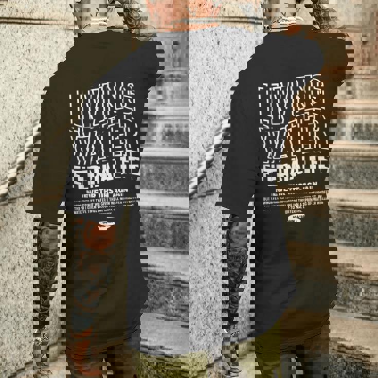 Living Water Eternal Life John 4 メンズTシャツ バックプリント 彼への贈り物