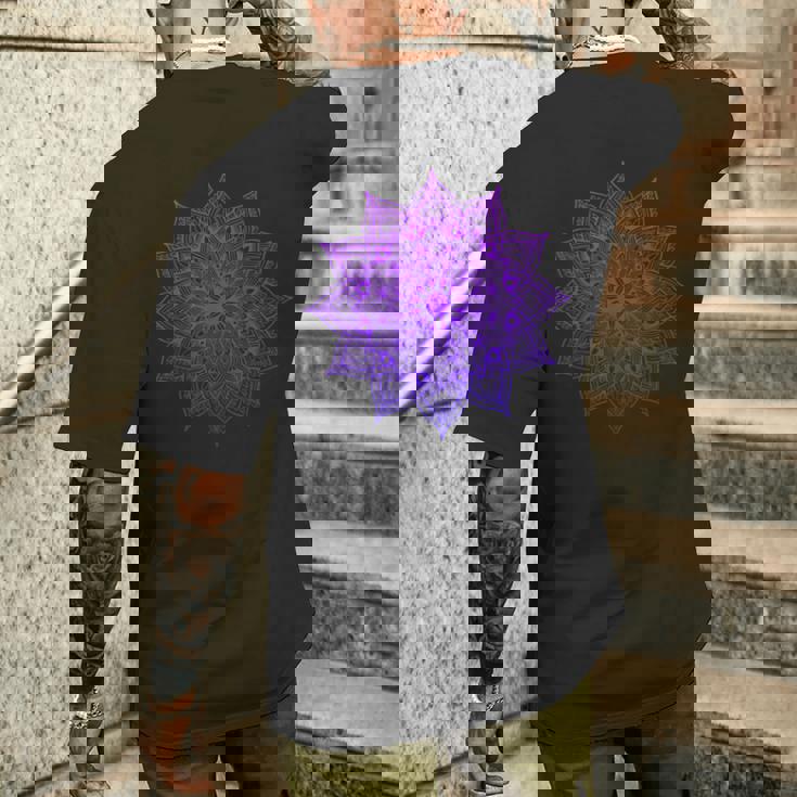 Lotus Mandala Buddha Zen Art Succulent Botanical Boho Men's Back Print T-Shirt Gifts for Him