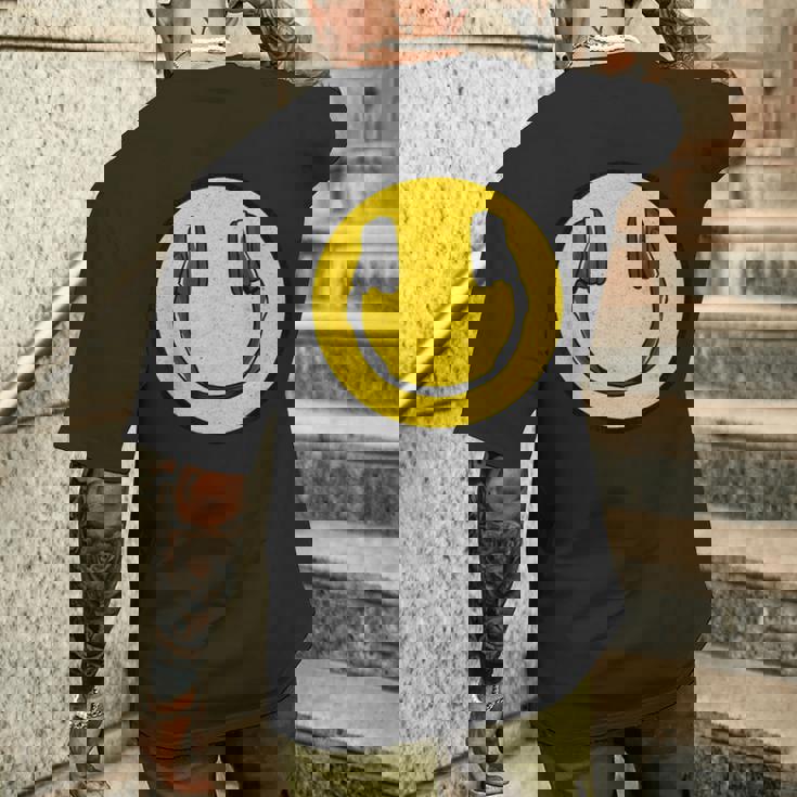 Love The 90年代レトロビンテージヘッドホン スマイルグランジミュージックdj メンズTシャツ バックプリント 彼への贈り物