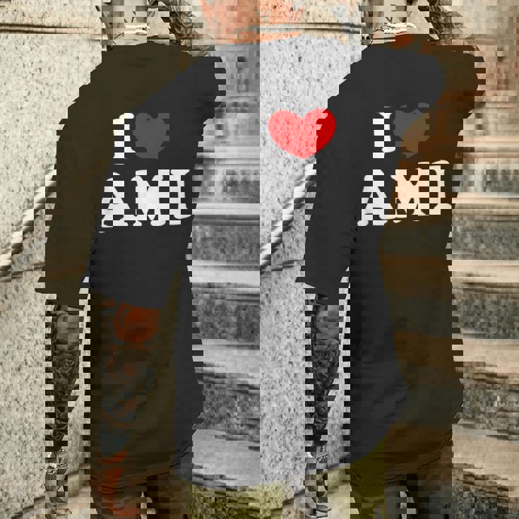 I Love Ami 私は愛する Ami メンズTシャツ バックプリント 彼への贈り物
