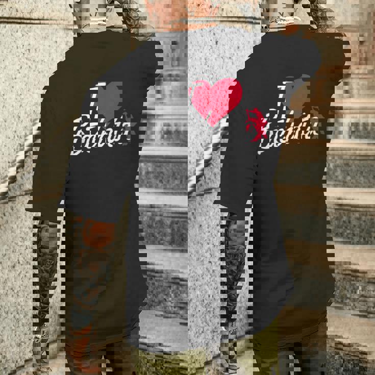 I Love Bachata Latin America ドミニカダンスレッスン メンズTシャツ バックプリント 彼への贈り物