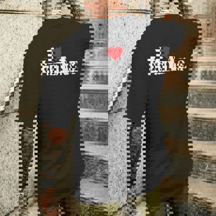 I Love Heart チャーハン メンズTシャツ バックプリント 彼への贈り物