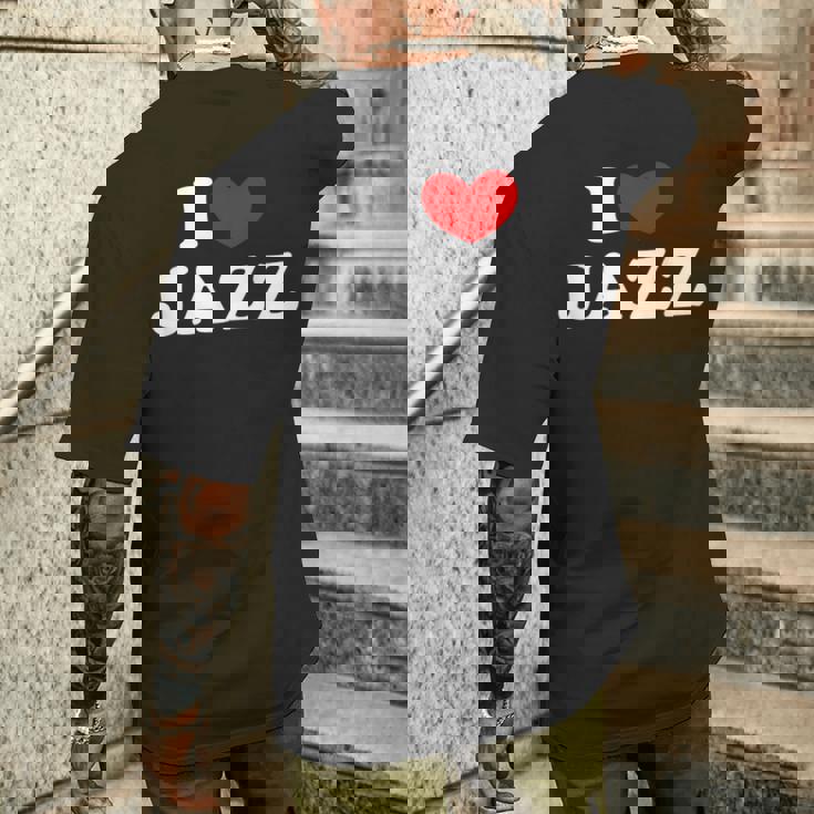 I Love Jazz 私は愛する Jazz メンズTシャツ バックプリント 彼への贈り物