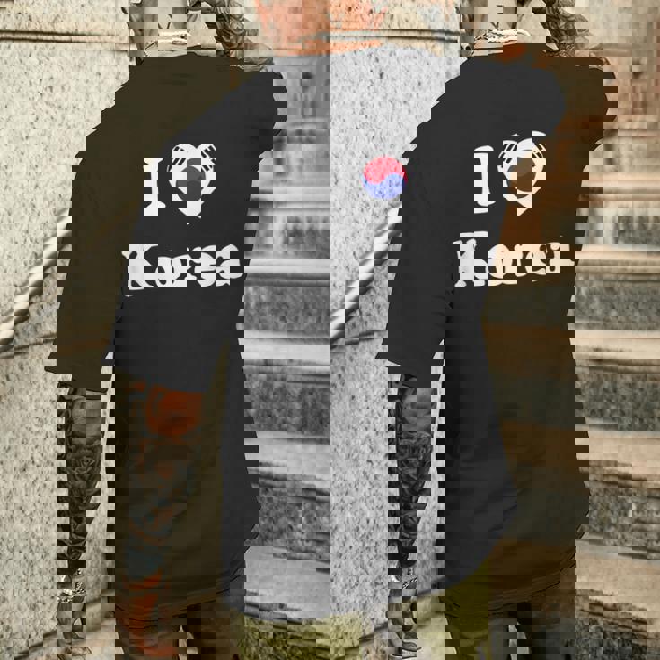 I Love Korea I Heart Korea 韓国 メンズTシャツ バックプリント 彼への贈り物