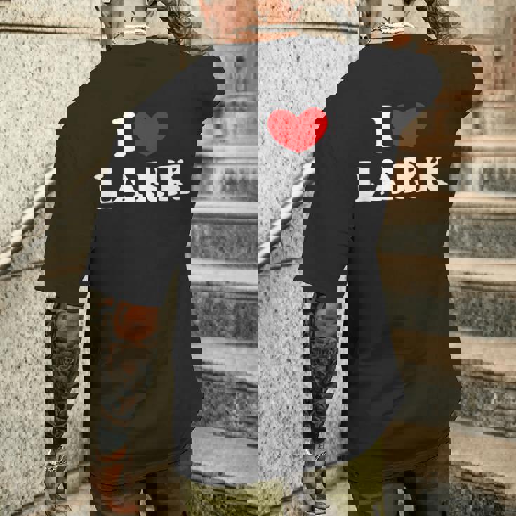 I Love Lark 私は愛する Lark メンズTシャツ バックプリント 彼への贈り物