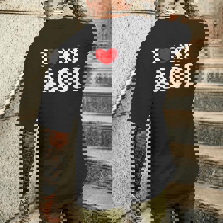 I Love My Aoi 私のあおいが大好き、私のあおいが好き メンズTシャツ バックプリント 彼への贈り物