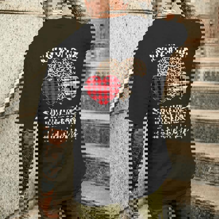 I Love My Job For All The Little Reasons バレンタインハート メンズTシャツ バックプリント 彼への贈り物