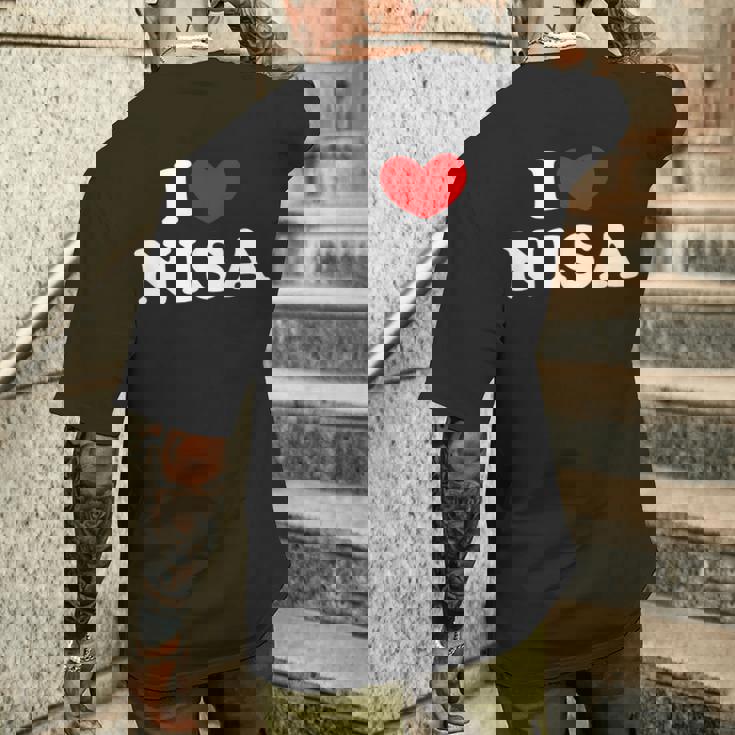 I Love Nisa 私は愛する Nisa メンズTシャツ バックプリント 彼への贈り物