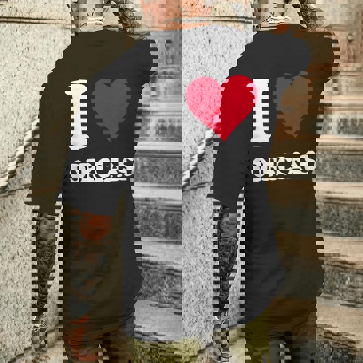 I Love Orcas メンズTシャツ バックプリント 彼への贈り物