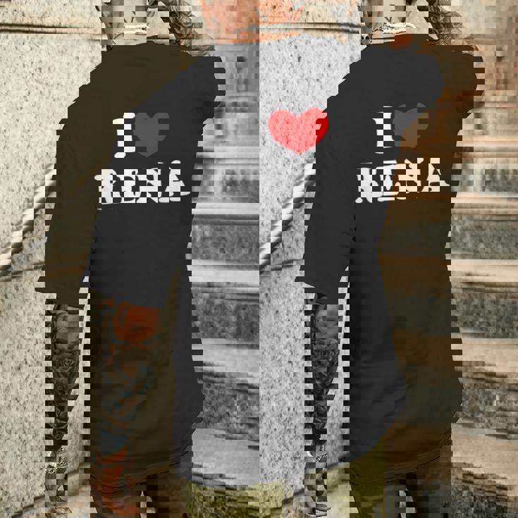I Love Rena 私は愛する Rena メンズTシャツ バックプリント 彼への贈り物