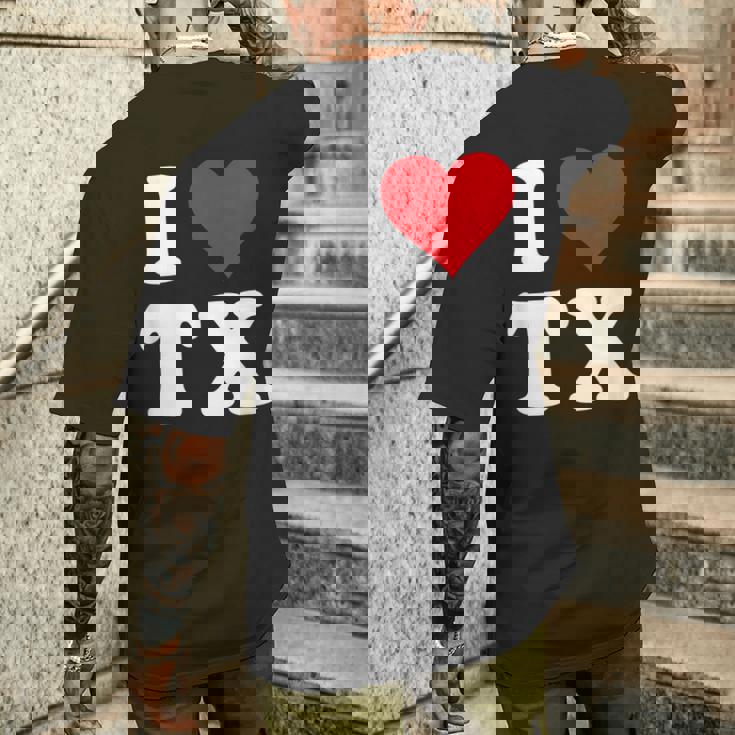 I Love Tx Initials I Heart TX First Last NameX メンズTシャツ バックプリント 彼への贈り物