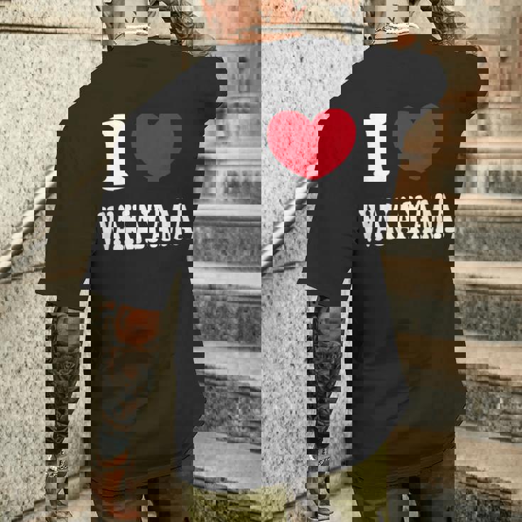 I Love Wakayama 和歌山が大好きです メンズTシャツ バックプリント 彼への贈り物