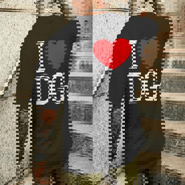 I Love ハート Dg メンズTシャツ バックプリント 彼への贈り物