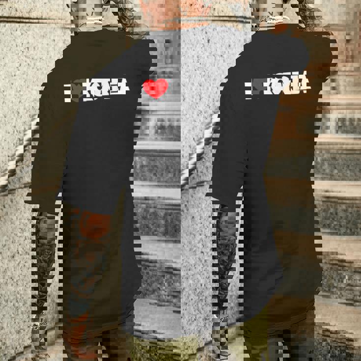 I Love ハート Korea メンズTシャツ バックプリント 彼への贈り物