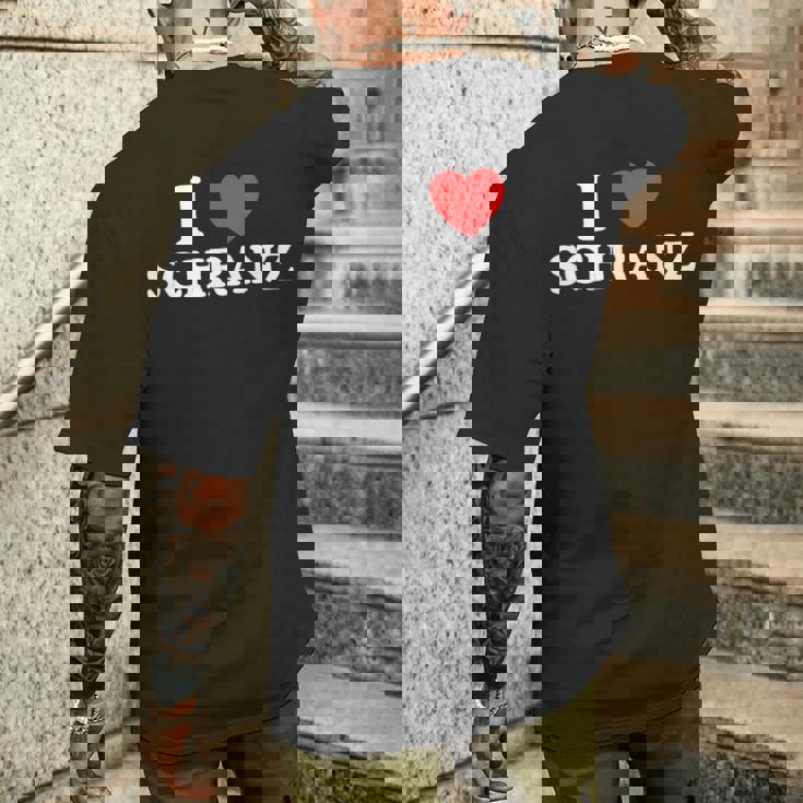 I Love ハート シュランツ ドイツテクノ Edm フェスティバル ダブステップ メンズTシャツ バックプリント 彼への贈り物