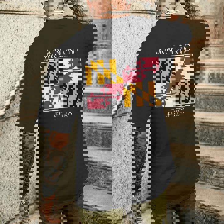 Maryland Flag 7Th Ustate 1788 Maryland Native メンズTシャツ バックプリント 彼への贈り物