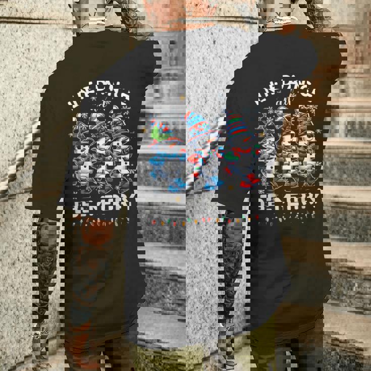 Be Merrynowman Line Dance クリスマス 面白い ホリデーダンス メンズTシャツ バックプリント 彼への贈り物