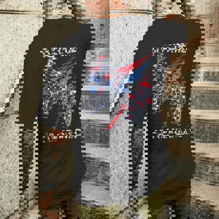 Motocross Papà Figlio Padre Enduro Moto T-shirt da uomo con stampa posteriore Regalos para él