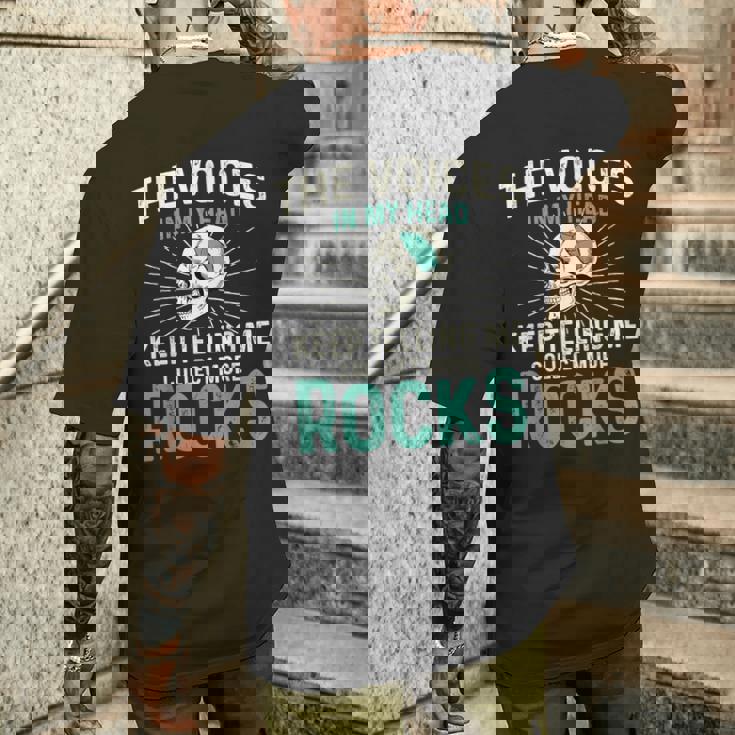 Theoices In My Head ロックコレクター ジオードハンター 地質学 メンズTシャツ バックプリント 彼への贈り物