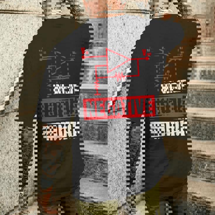 I Only Give Negative Feedback 電気ファニーエンジニア 長袖tシャツ メンズTシャツ バックプリント 彼への贈り物