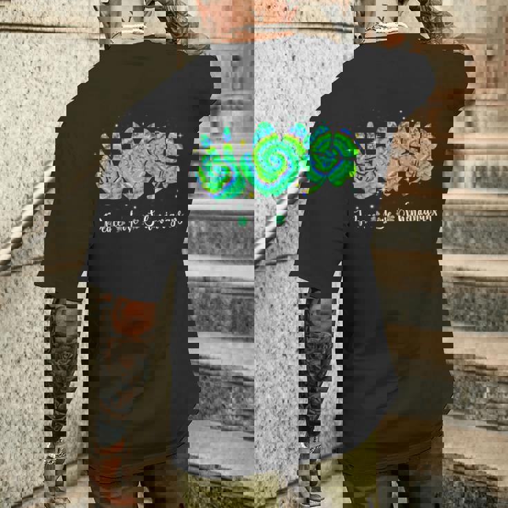 Peace Lovehenaniganst Patrick's Day Green Tie Dye メンズTシャツ バックプリント 彼への贈り物