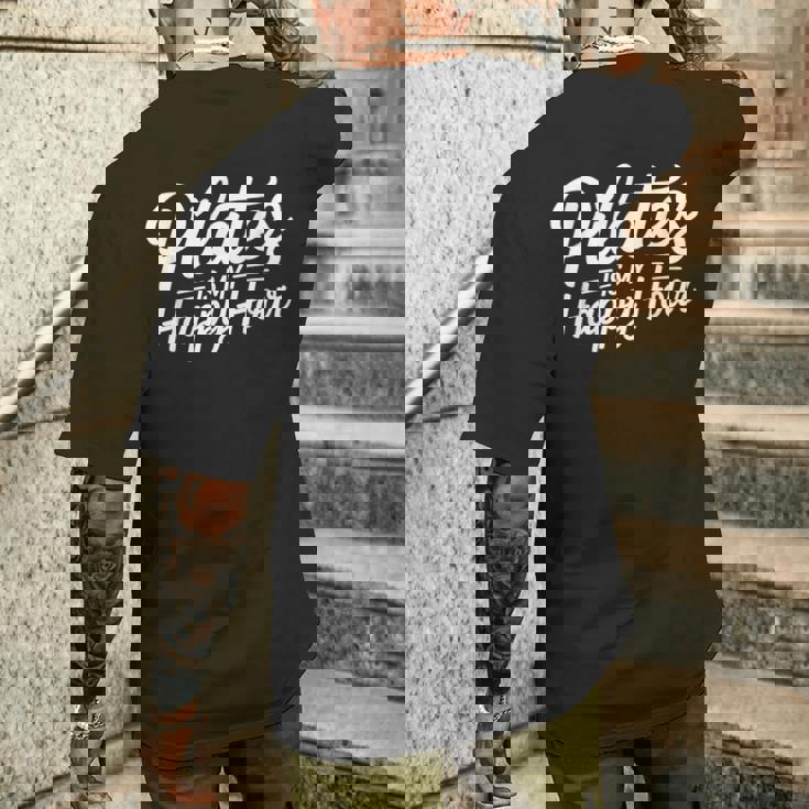 Pilates Is My Happy Hour For Instructors メンズTシャツ バックプリント 彼への贈り物