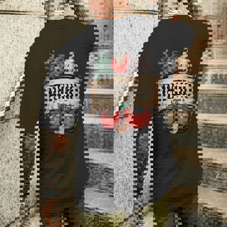 Preggo Food Lovers Italian Cuisine Mom Humor Men's Back Print T-Shirt Gifts for Him Preggo Food Lovers Italian Cuisine Mom Humor Men's Back Print T-Shirt Gifts for Him