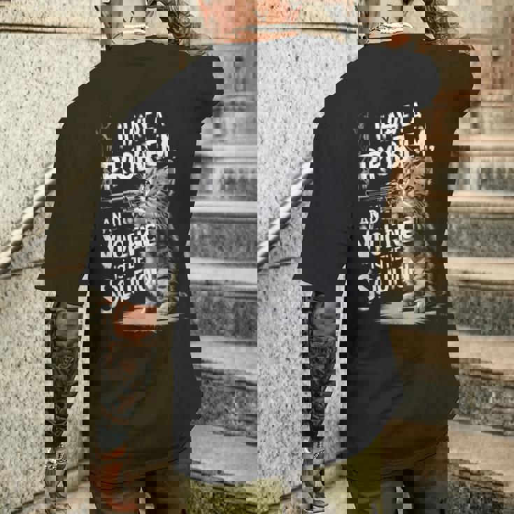 Problem Cat I Have A Problem Edgy Cat メンズTシャツ バックプリント 彼への贈り物