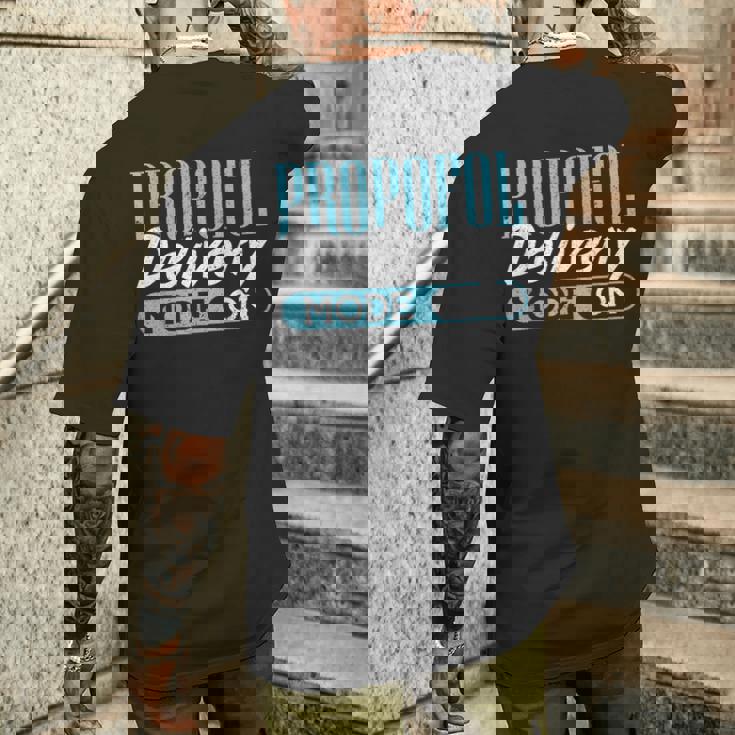 Propofol Delivery Mode On 麻酔科医 メンズTシャツ バックプリント 彼への贈り物