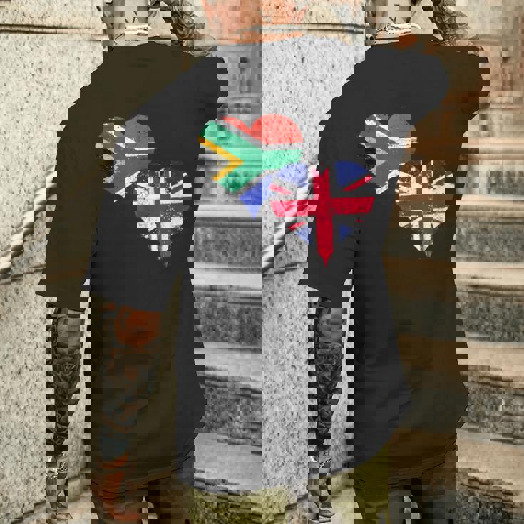 Proud British South African Expat A South Africa UK Flag Tank Top Men's Back Print T-Shirt Gifts for Him