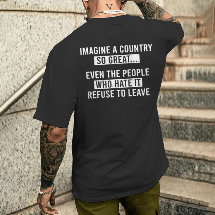 Li Maria Country. Imagine Retro Imagine A Country So Great On Back Men's T-shirt Back Print ...
