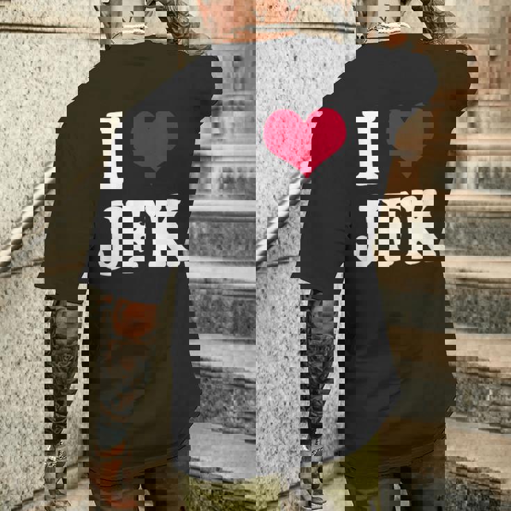 Retrointage I Heart Jfk John F Kennedy メンズTシャツ バックプリント 彼への贈り物