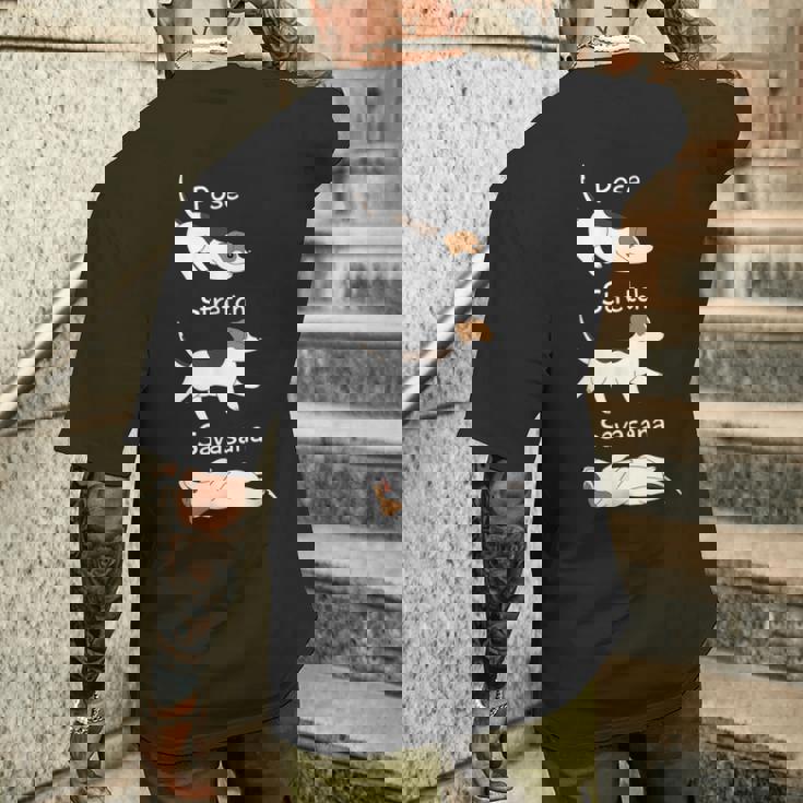 Savasana ジャックラッセルテリア 犬用ストレッチフロート メンズTシャツ バックプリント 彼への贈り物